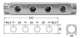 Verteiler Anschlussblock mit 4 Abgängen 1/2" IG