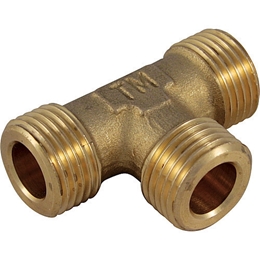 T-Stück flachdichtend, 3x 1/2" AG, Messing