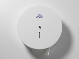 Dispenser für WC-Maxi-Rollen stahl, weiss lackiert