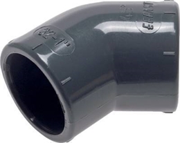 PVC-U Bogen 45&amp;#176;, 20 mm innen-&amp;#216;, PN-16