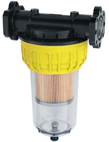 Filter-Komplettset mit Flanschanschluss mit 5 &amp;#181; Feinfiltereinsatz transparentes Geh&amp;#228;use