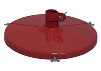Fett-Gebindedeckel 280-350 mm rot, Schraubklemme 40 mm Pumpenrohr-&amp;#216;