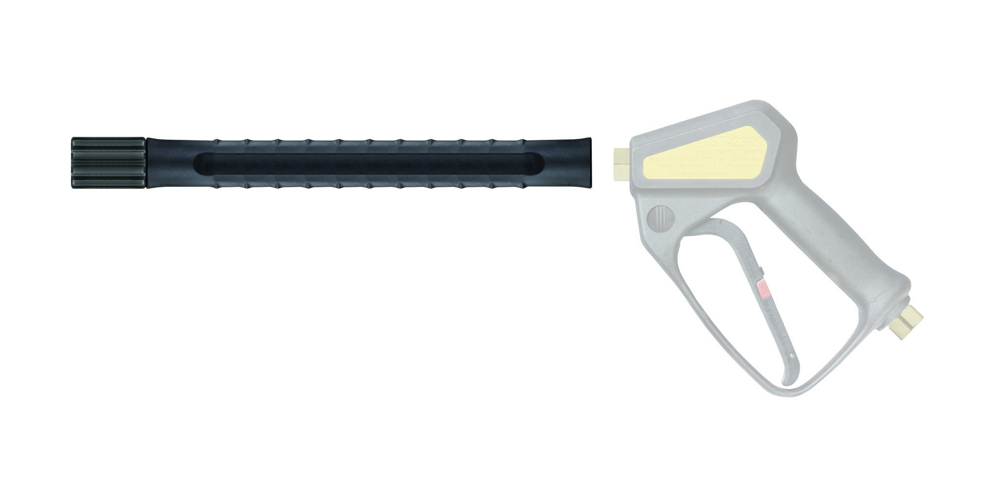 Pistolenverlängerung 360 mm, Isolierung ST-9.9, Handverschraubung M22 IG - 1/4" AG