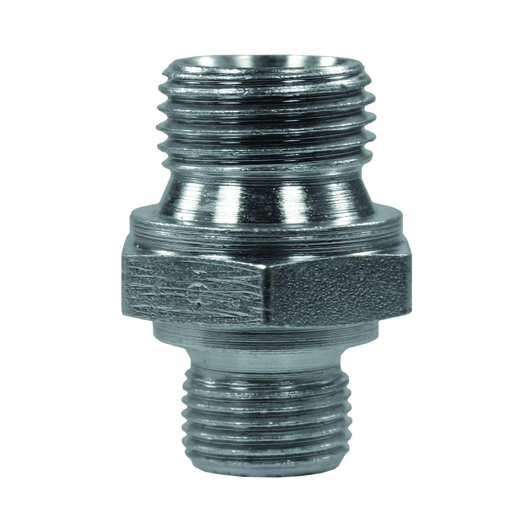 Doppelnippel reduziert 1/2"AG-3/4"AG-BSP, 60°