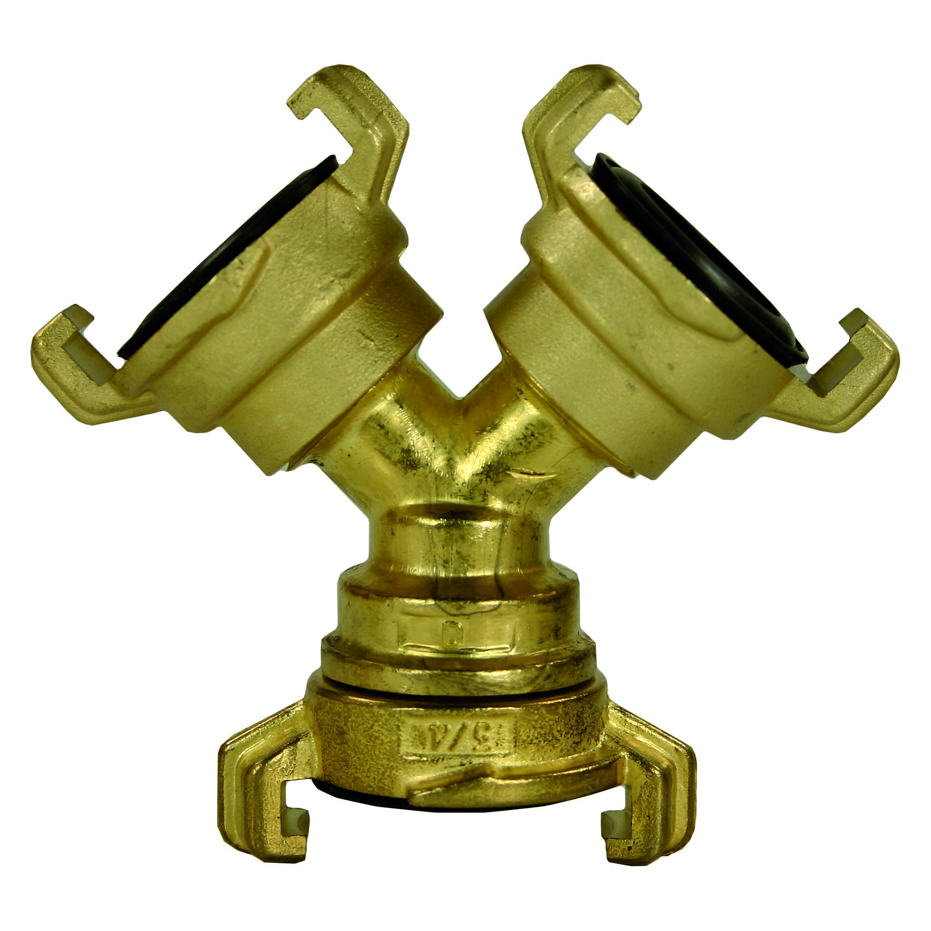GEKA Wasserkupplung Y-Verteiler, 1x Geka, 2x 3/4" AG mit Geka-Kupplung