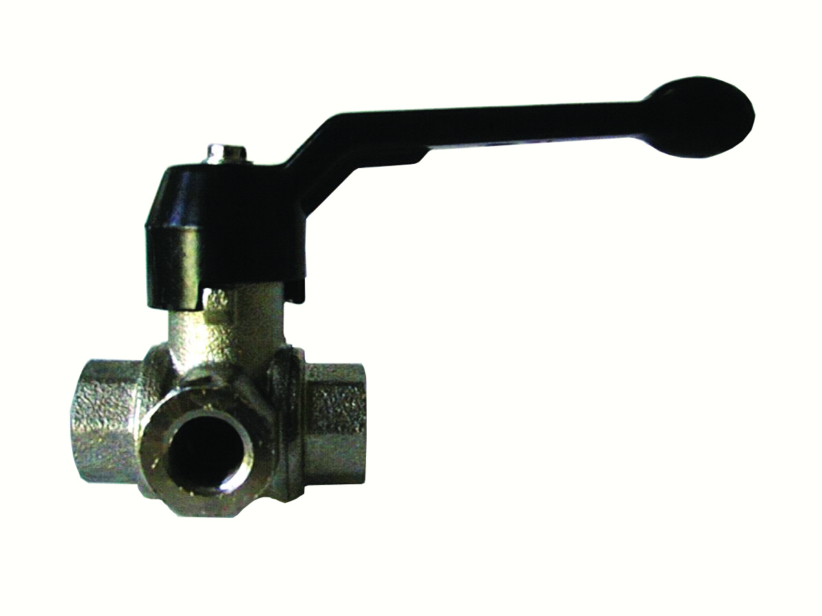 3-Wege Kugelhahn Typ KG 3x 1/2" DN 12 mit L-Bohrung