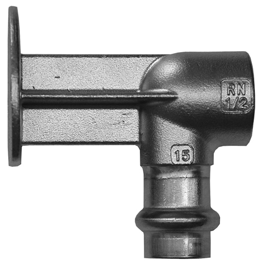OP Anschlusswinkel mit verlängertem Wandflansch 15x1/2"IG